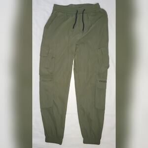 New-SHEIN Army Green Flap Side Pockets Elastic Drawstring Waist Cargo Pants